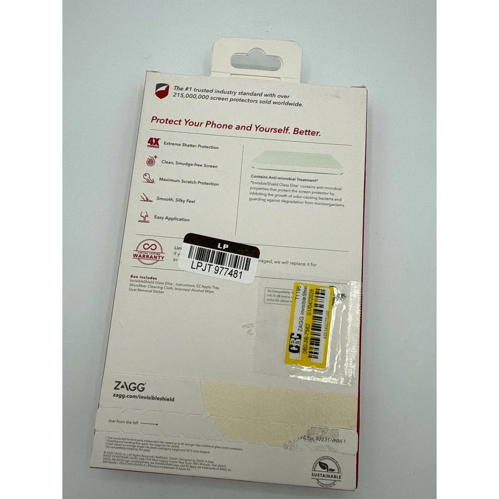 Zagg InvisibleShield Glass Elite+ iPhone 12 Pro Max Clear New Screen Protector‎